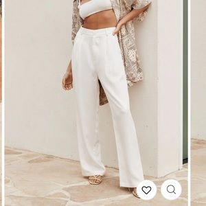 12th Tribe Jaxon White Wide Leg Trousers
